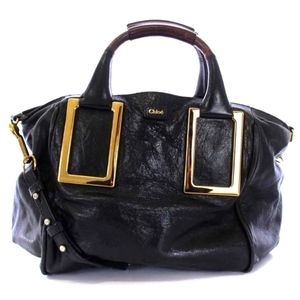 Chloe Ethel 2 Way Black Leather Shoulder Bag